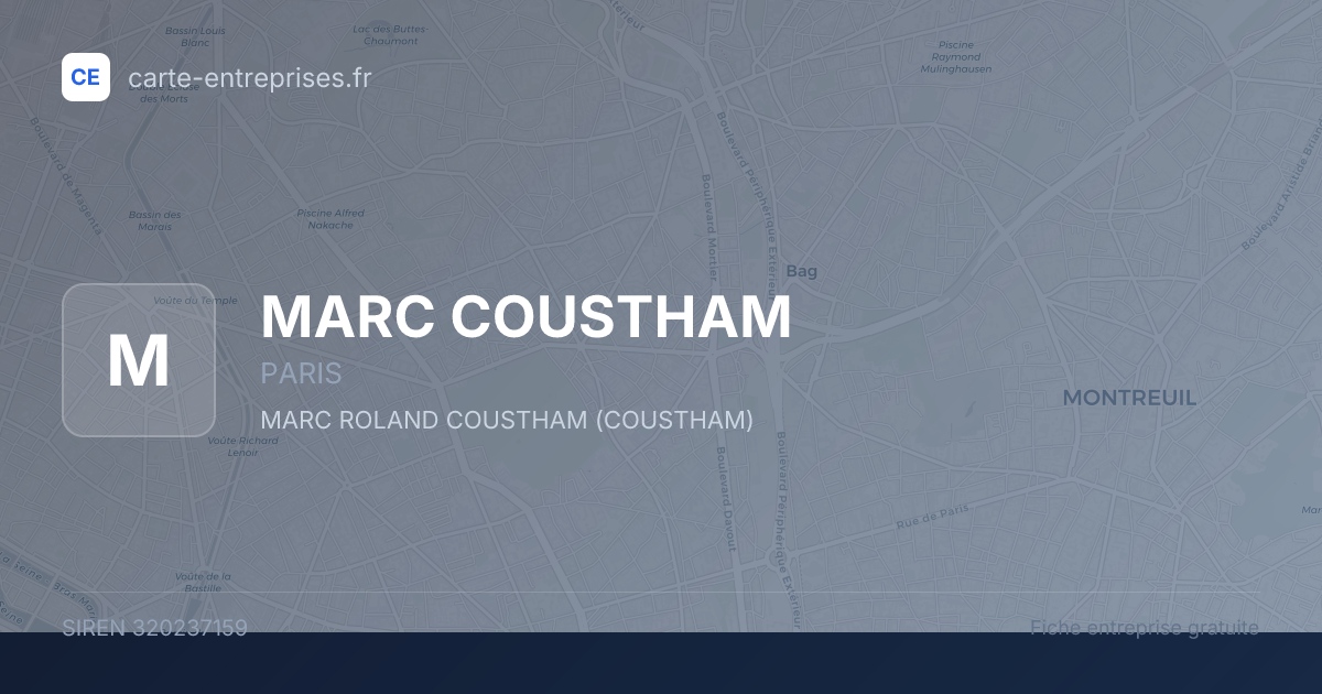 MARC COUSTHAM — 320237159 — fiche entreprise