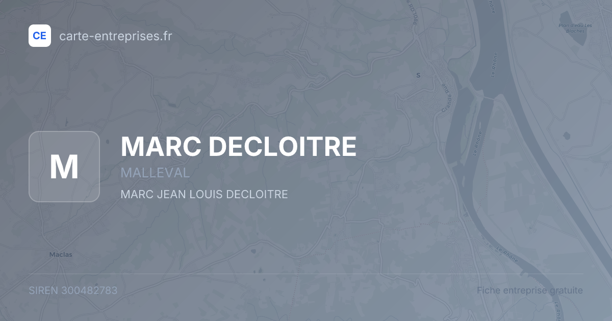 MARC DECLOITRE — 300482783 — fiche entreprise
