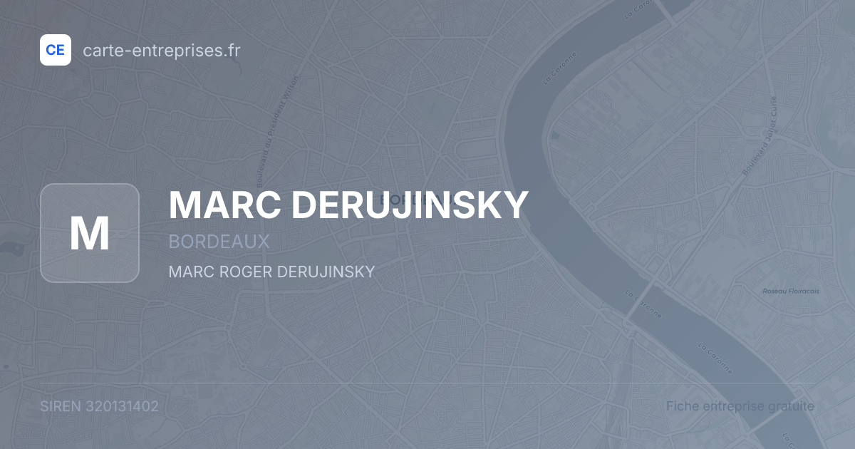 MARC DERUJINSKY — 320131402 — fiche entreprise