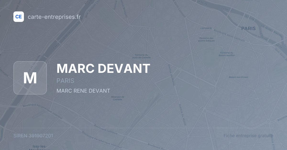 MARC DEVANT — 391907201 — fiche entreprise