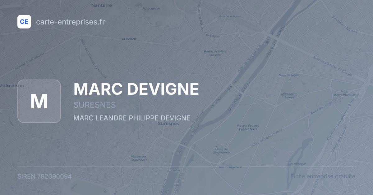 MARC DEVIGNE — 792090094 — fiche entreprise