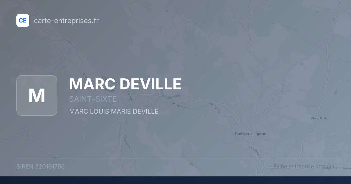 MARC DEVILLE — 320191786 — fiche entreprise
