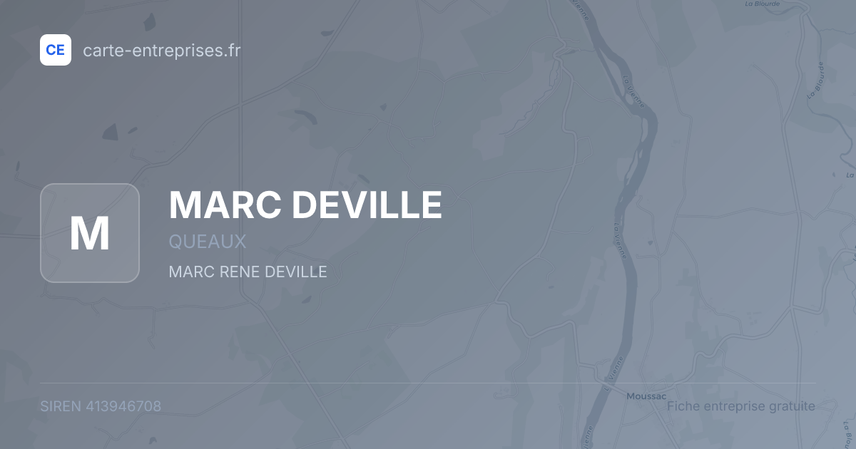 MARC DEVILLE — 413946708 — fiche entreprise
