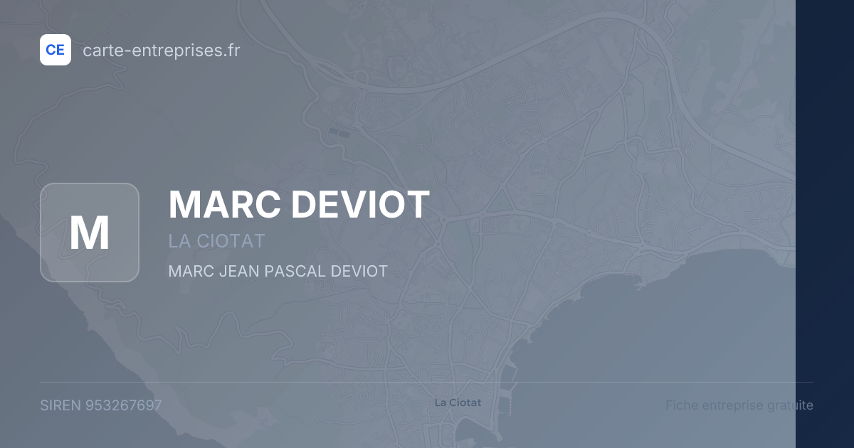 MARC DEVIOT — 953267697 — fiche entreprise