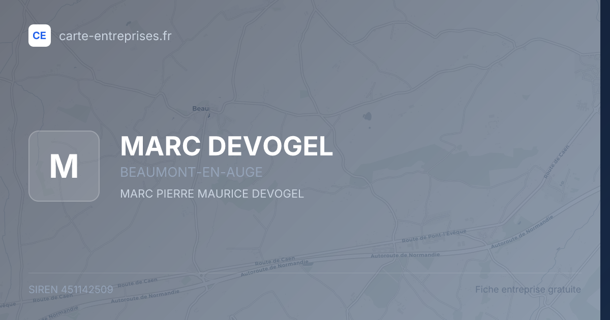 MARC DEVOGEL — 451142509 — fiche entreprise