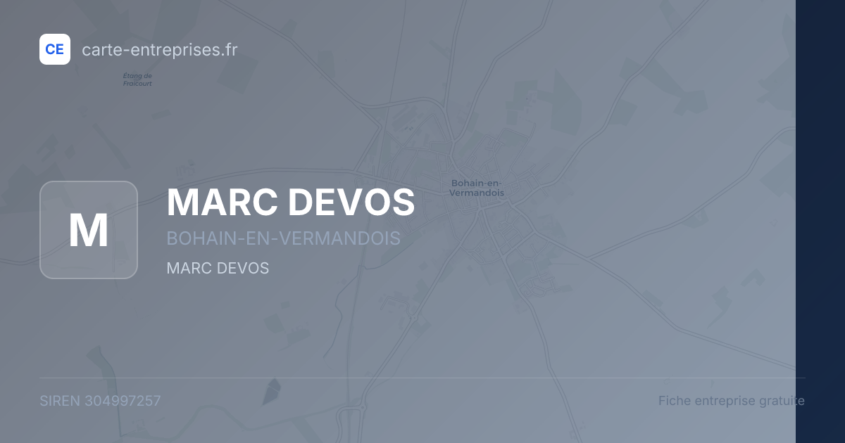 MARC DEVOS — 304997257 — fiche entreprise