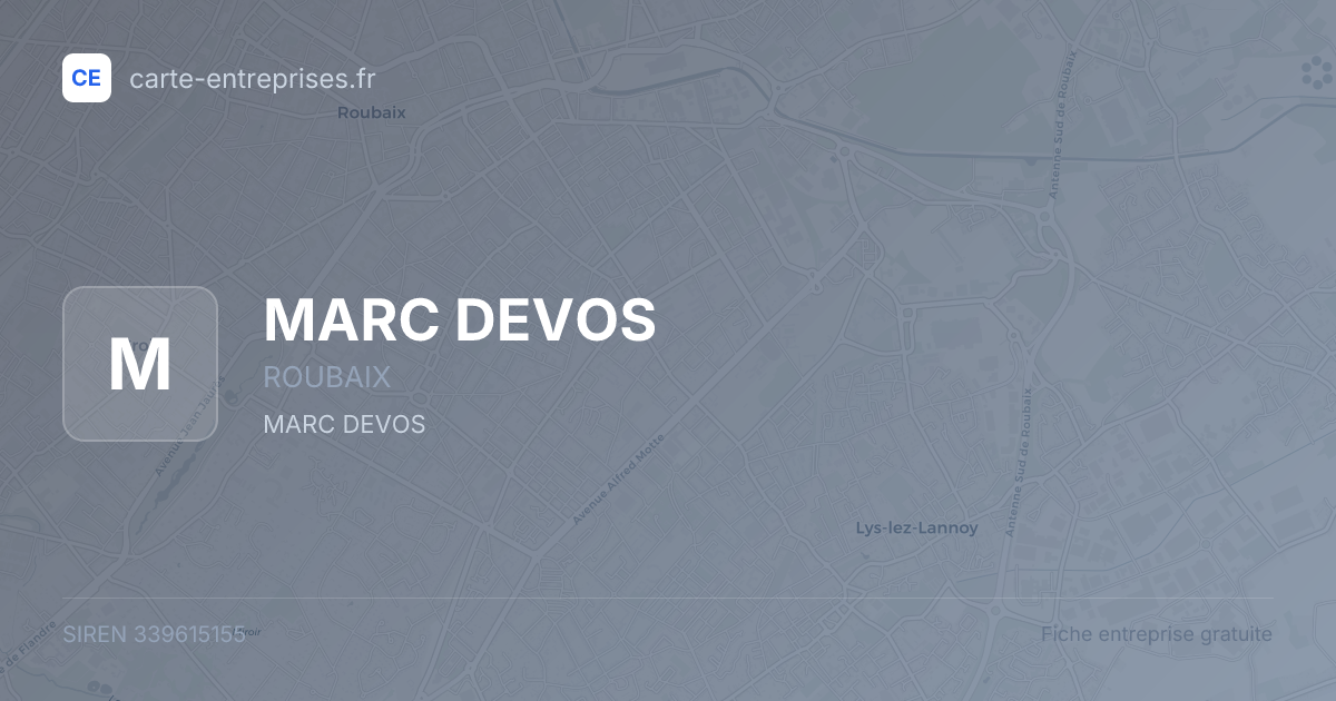 MARC DEVOS — 339615155 — fiche entreprise