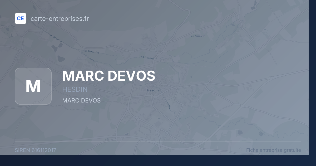 MARC DEVOS — 616112017 — fiche entreprise