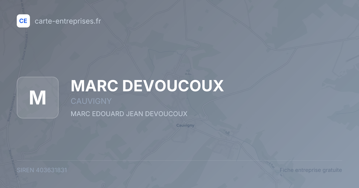 MARC DEVOUCOUX — 403631831 — fiche entreprise