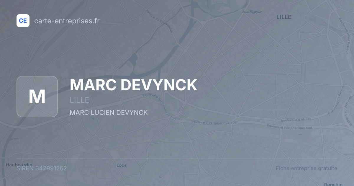 MARC DEVYNCK — 342991262 — fiche entreprise