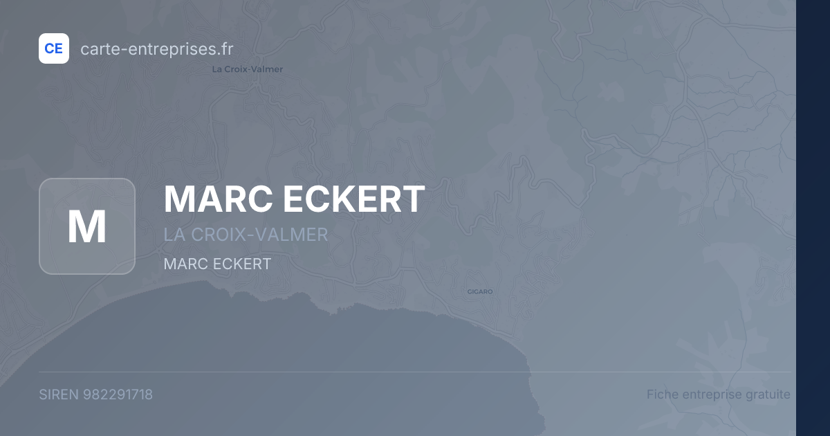 MARC ECKERT — 982291718 — fiche entreprise