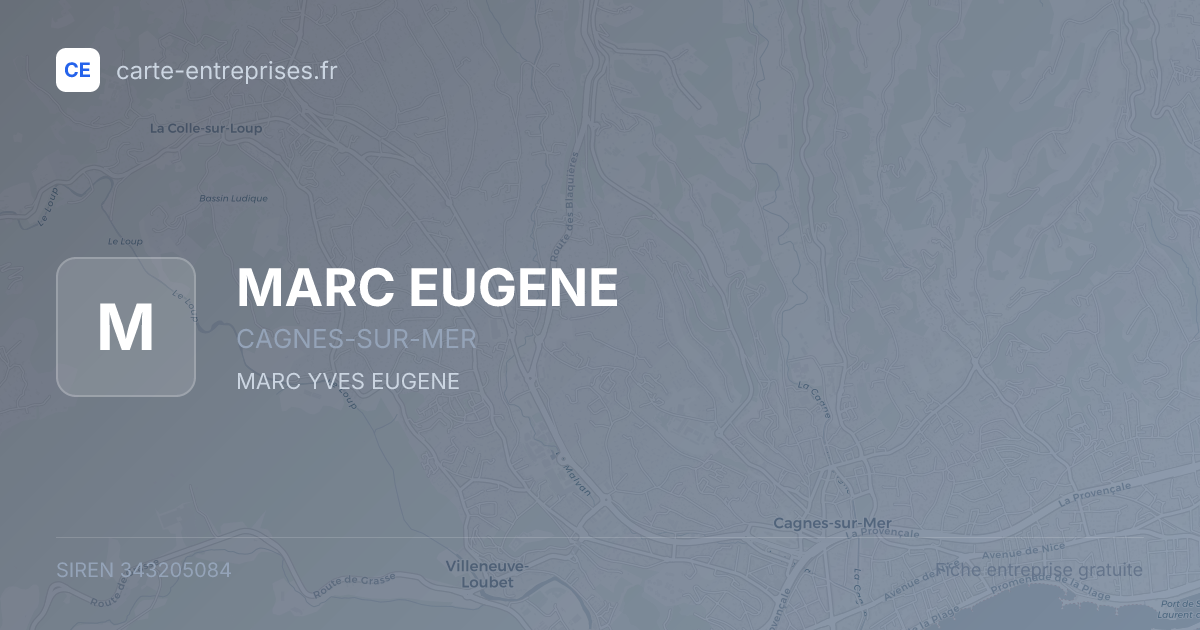 MARC EUGENE — 343205084 — fiche entreprise