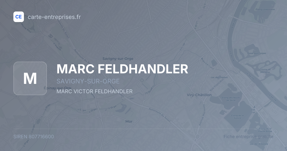 MARC FELDHANDLER — 807716600 — fiche entreprise
