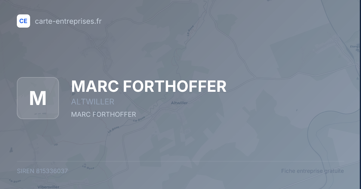 MARC FORTHOFFER — 815336037 — fiche entreprise