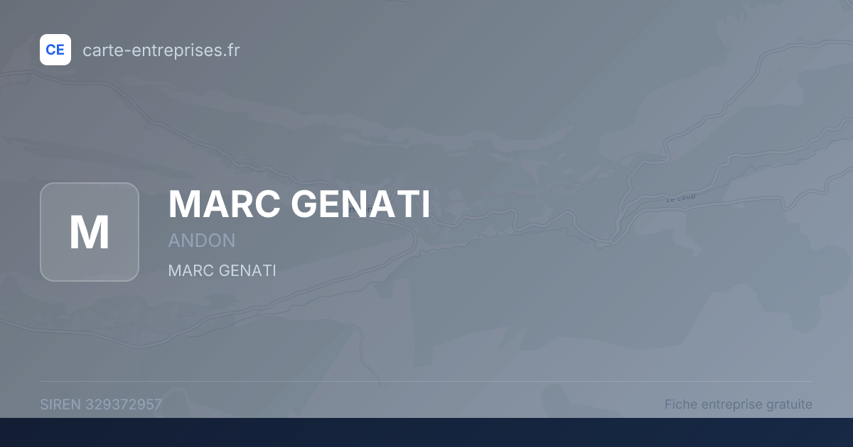 MARC GENATI — 329372957 — fiche entreprise