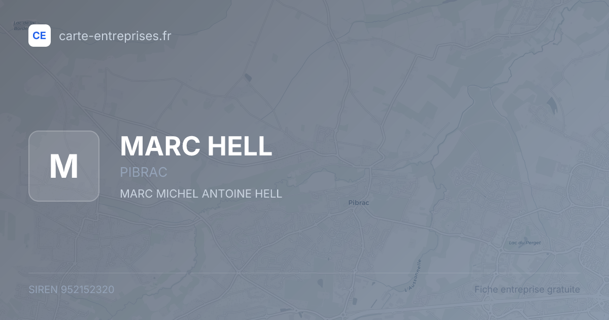 MARC HELL — 952152320 — fiche entreprise