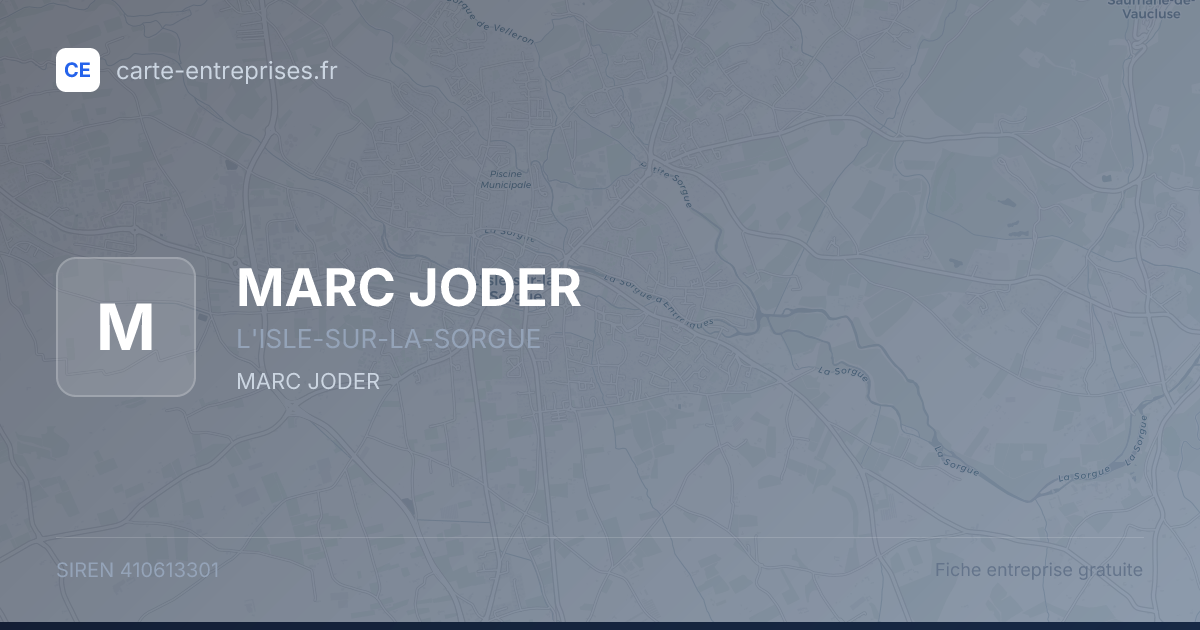 MARC JODER — 410613301 — fiche entreprise