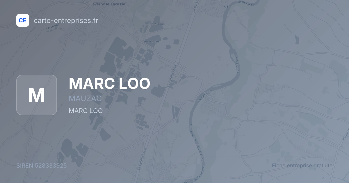 MARC LOO — 528333925 — fiche entreprise
