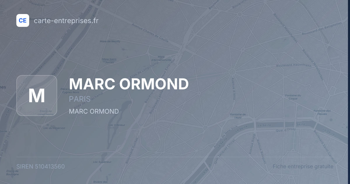 MARC ORMOND — 510413560 — fiche entreprise