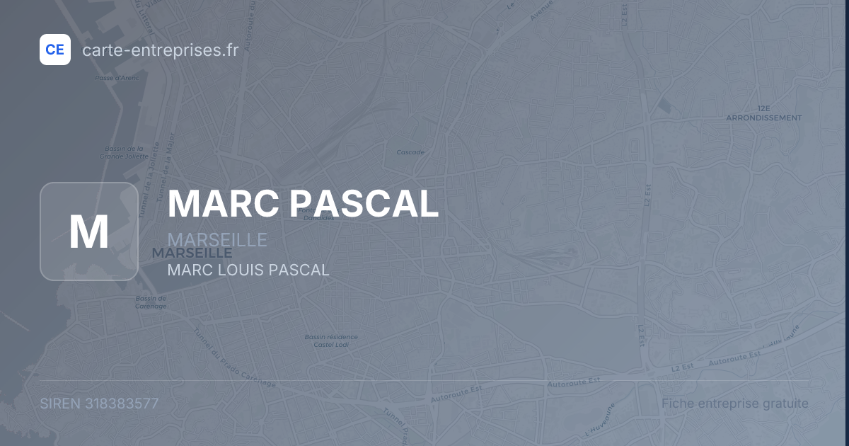 MARC PASCAL — 318383577 — fiche entreprise