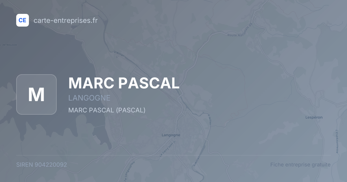 MARC PASCAL — 904220092 — fiche entreprise