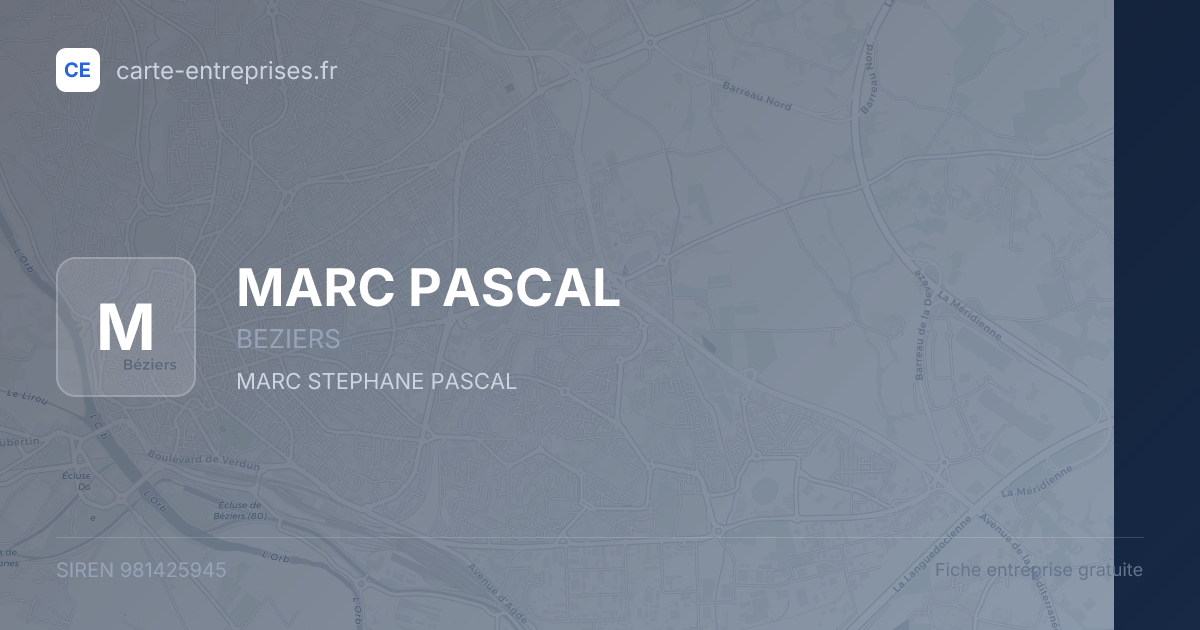 MARC PASCAL — 981425945 — fiche entreprise