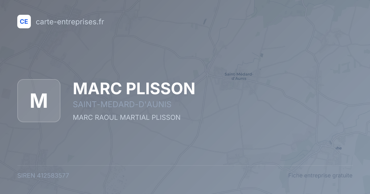 MARC PLISSON — 412583577 — fiche entreprise