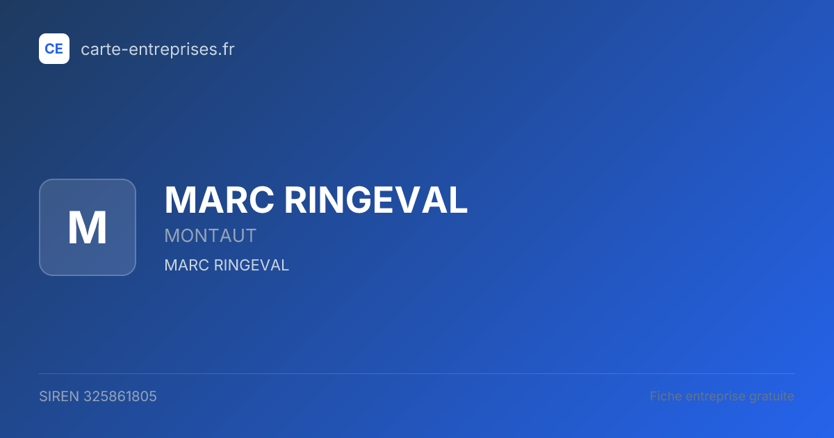 MARC RINGEVAL — 325861805 — fiche entreprise