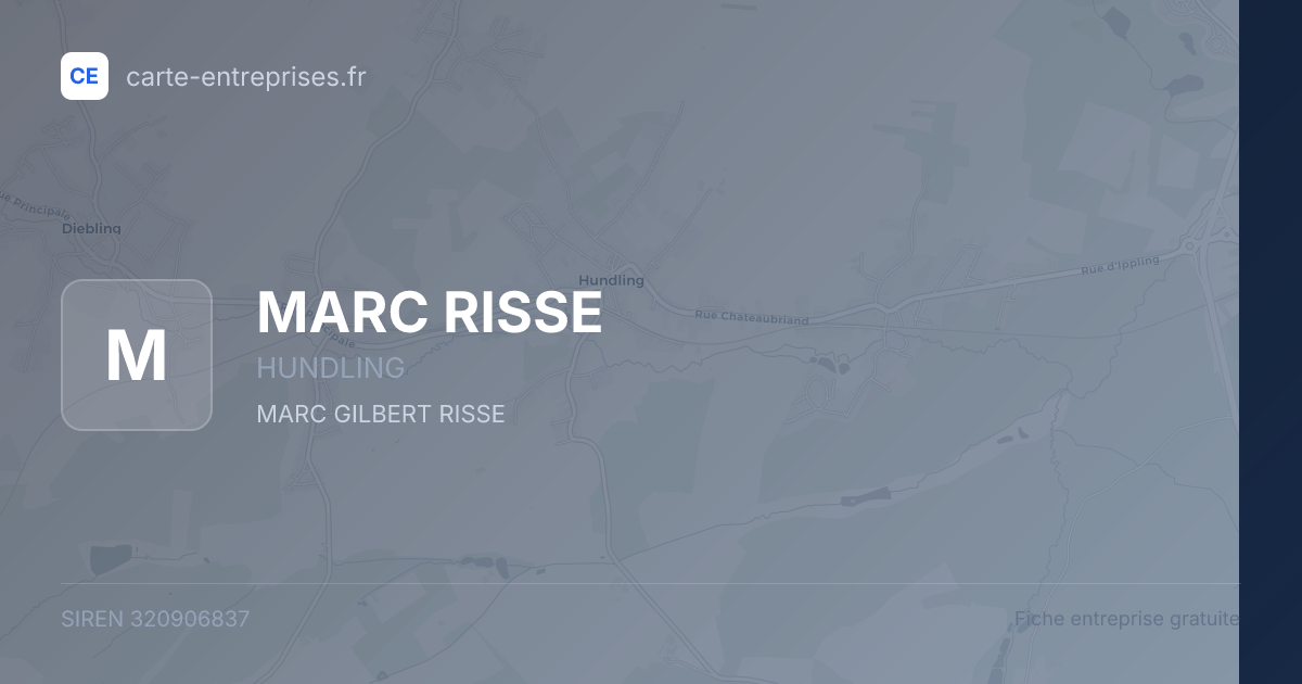 MARC RISSE — 320906837 — fiche entreprise