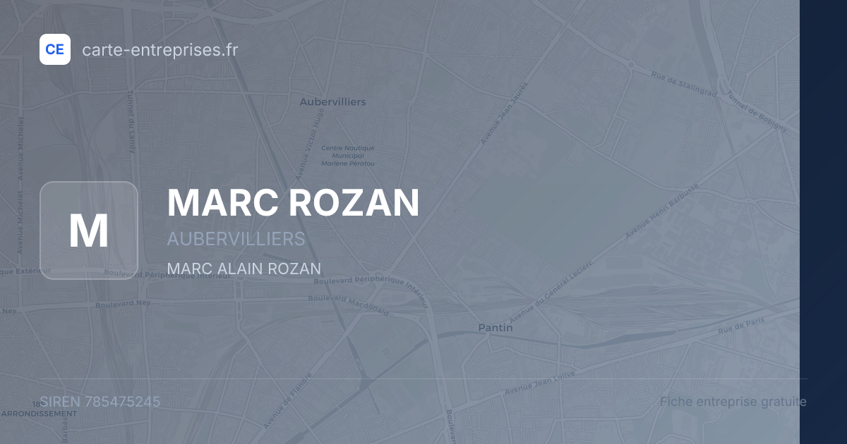 MARC ROZAN — 785475245 — fiche entreprise