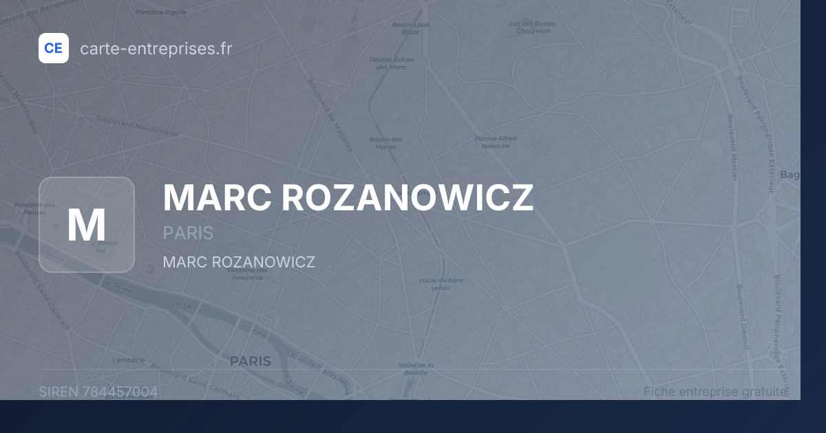 MARC ROZANOWICZ — 784457004 — fiche entreprise