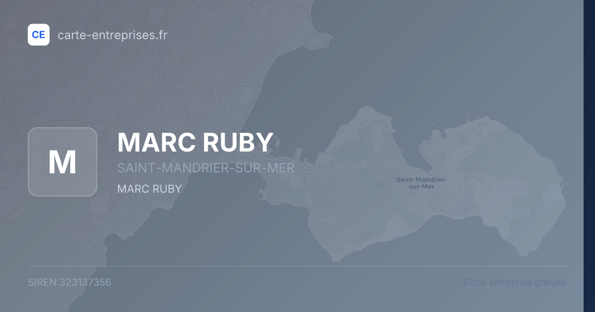 MARC RUBY — 323137356 — fiche entreprise