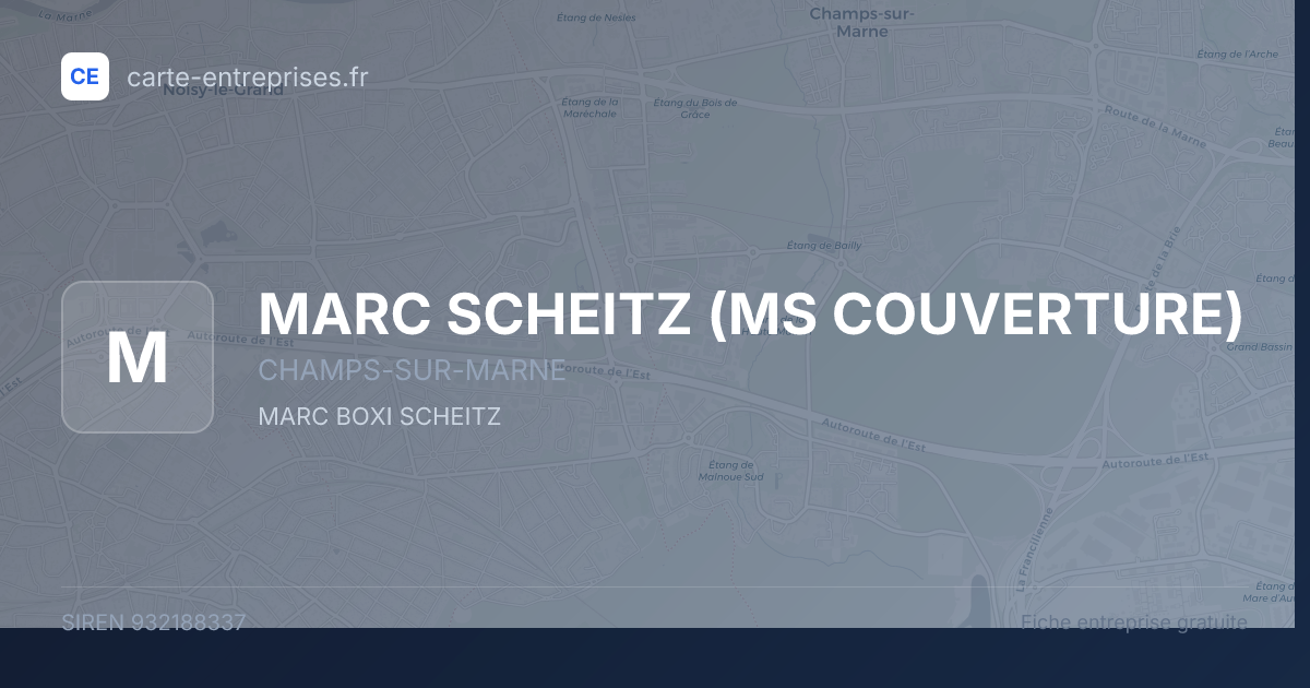 MARC SCHEITZ (MS COUVERTURE) — 932188337 — fiche entreprise