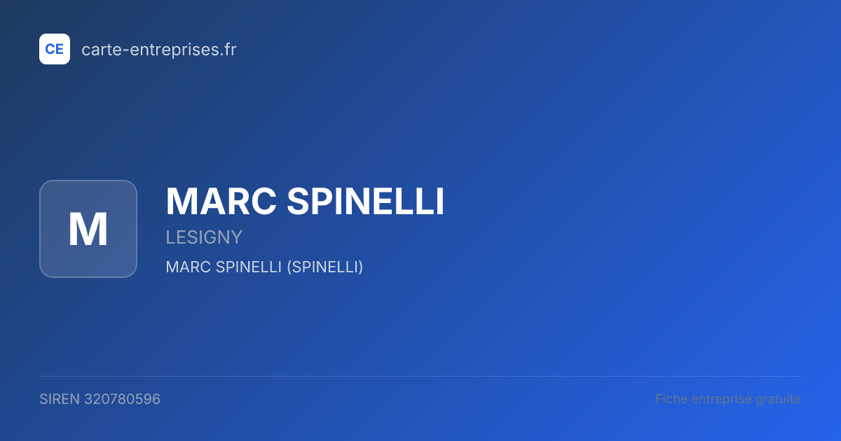 MARC SPINELLI — 320780596 — fiche entreprise