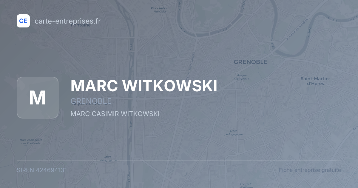 MARC WITKOWSKI — 424694131 — fiche entreprise