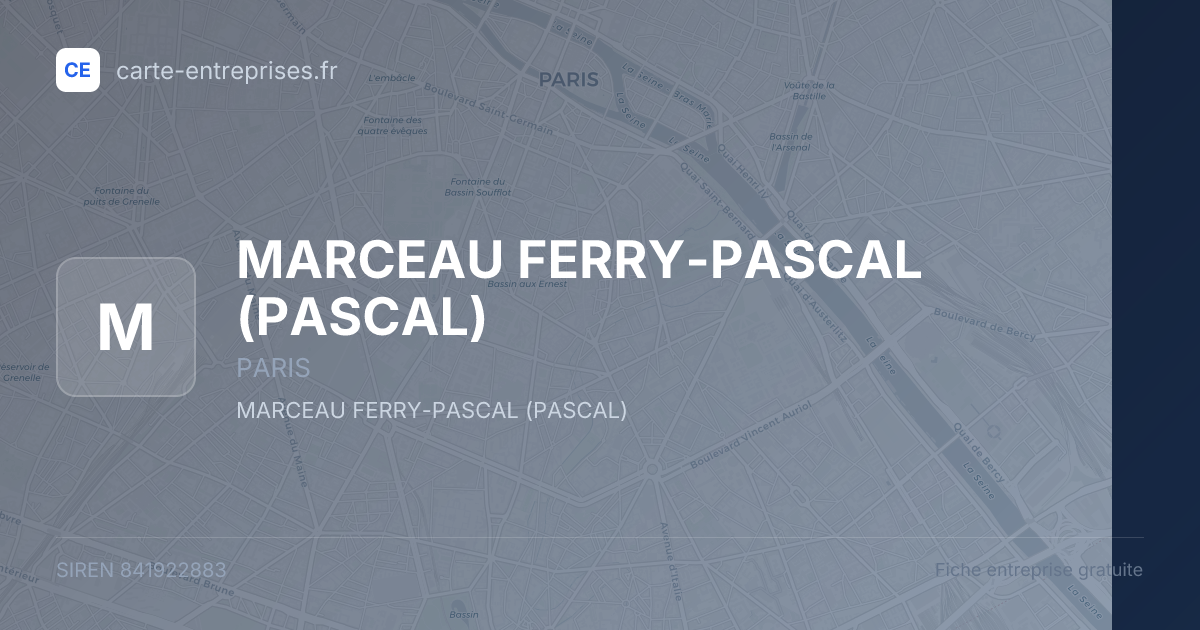 MARCEAU FERRY-PASCAL (PASCAL) — 841922883 — fiche entreprise