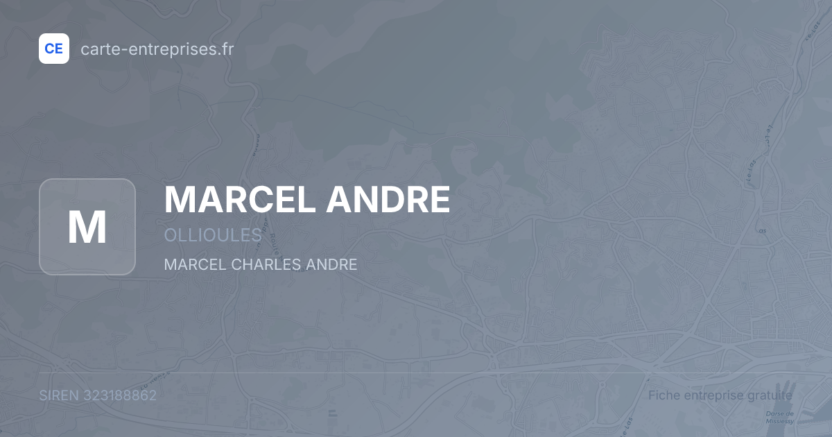 MARCEL ANDRE — 323188862 — fiche entreprise