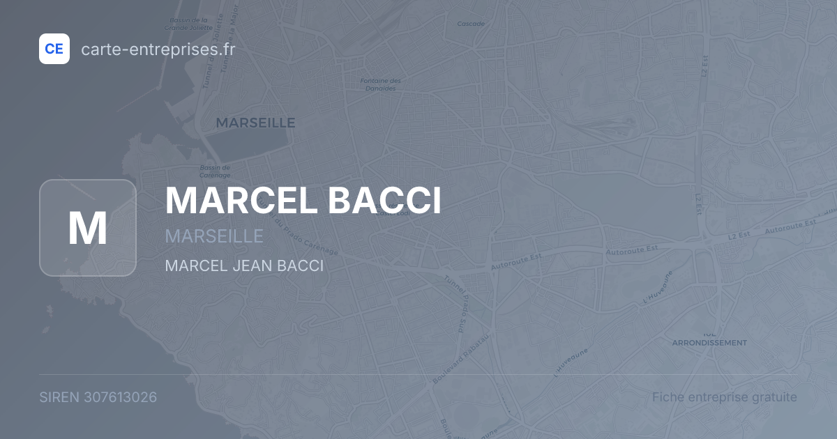 MARCEL BACCI — 307613026 — fiche entreprise