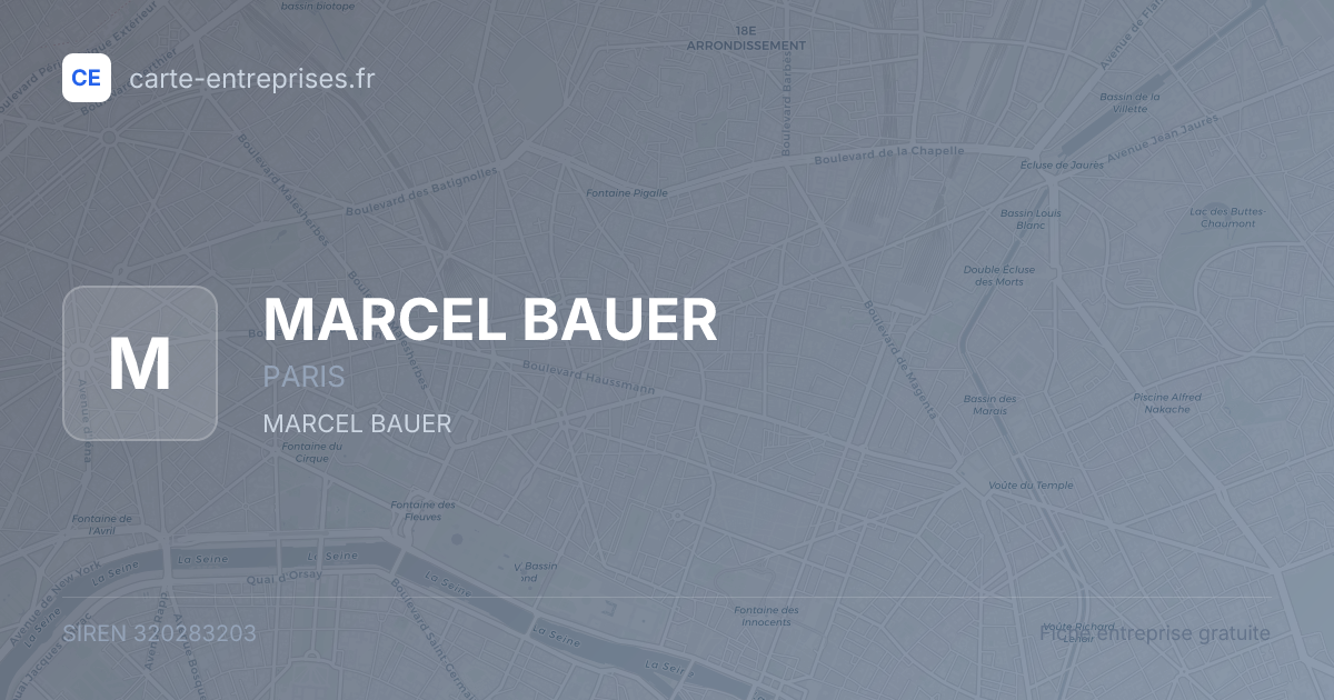 MARCEL BAUER — 320283203 — fiche entreprise
