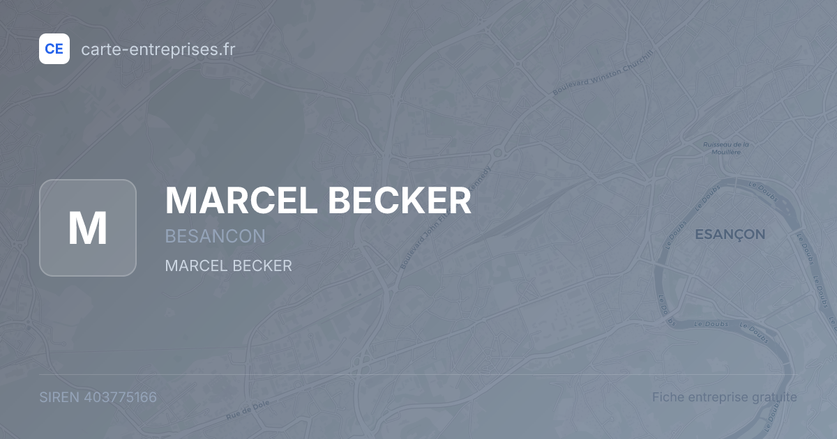 MARCEL BECKER — 403775166 — fiche entreprise