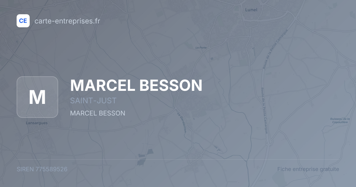MARCEL BESSON — 775589526 — fiche entreprise