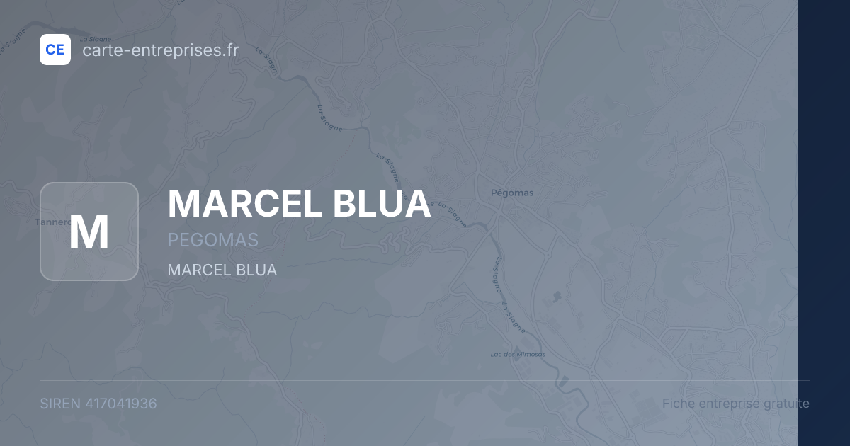 MARCEL BLUA — 417041936 — fiche entreprise
