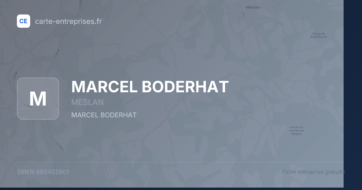 MARCEL BODERHAT — 860402601 — fiche entreprise