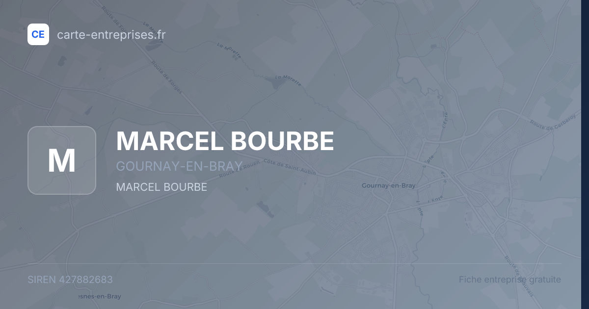 MARCEL BOURBE — 427882683 — fiche entreprise