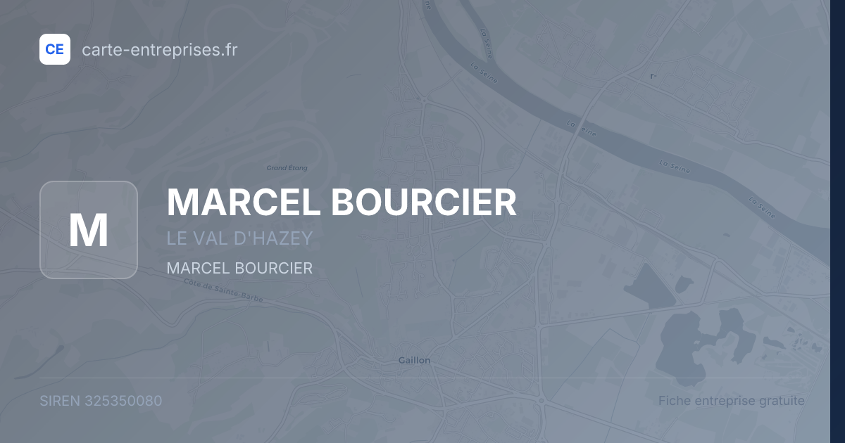 MARCEL BOURCIER — 325350080 — fiche entreprise