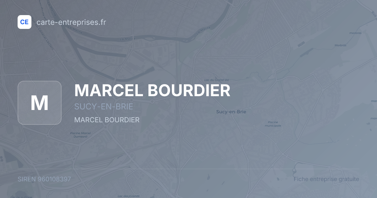 MARCEL BOURDIER — 960108397 — fiche entreprise
