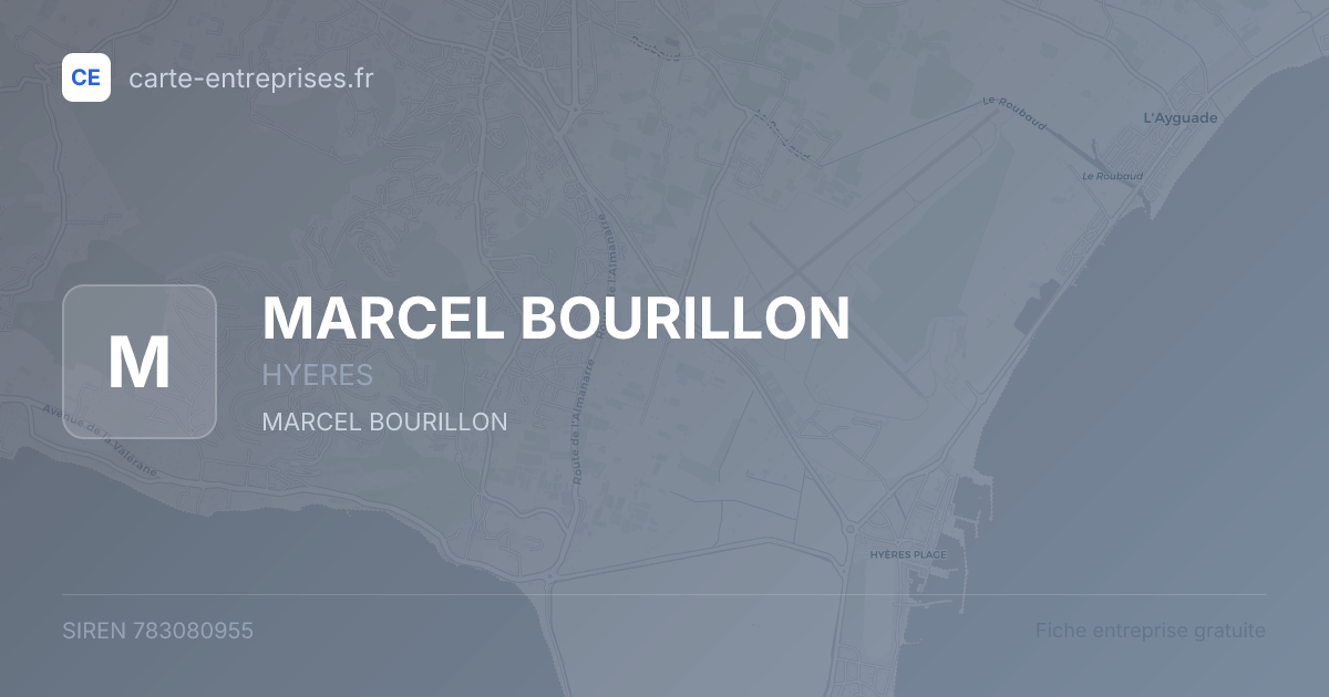 MARCEL BOURILLON — 783080955 — fiche entreprise