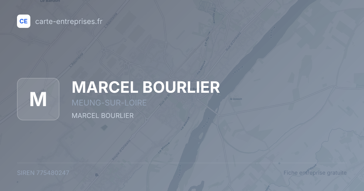 MARCEL BOURLIER — 775480247 — fiche entreprise