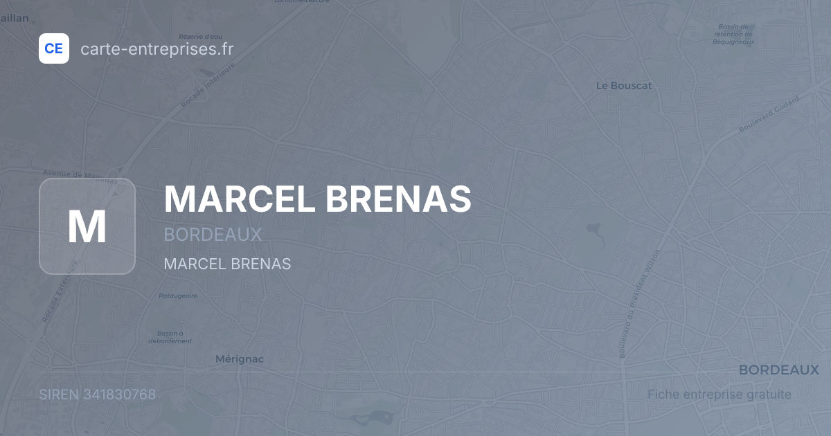 MARCEL BRENAS — 341830768 — fiche entreprise