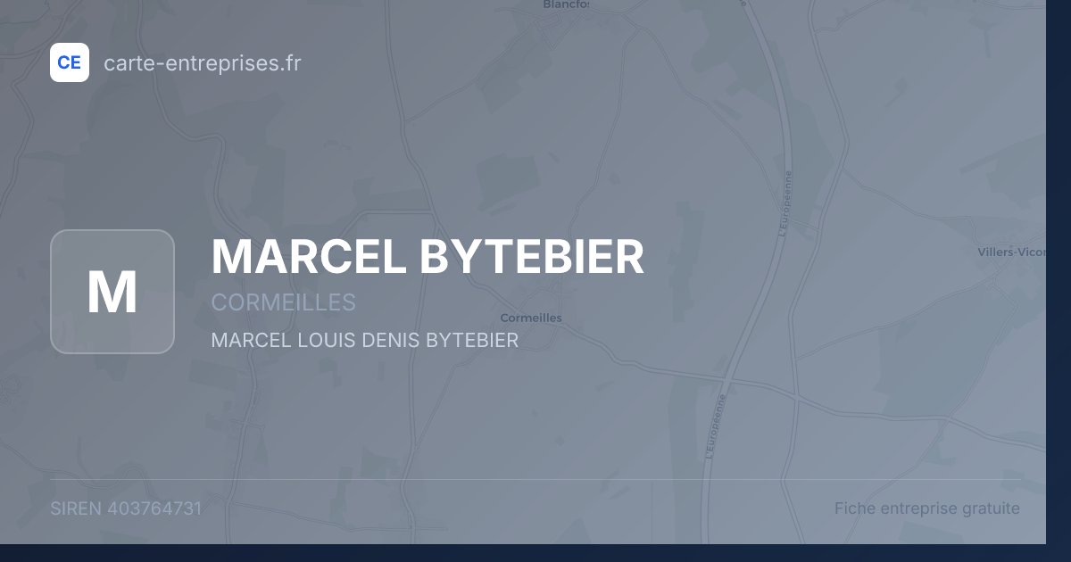MARCEL BYTEBIER — 403764731 — fiche entreprise